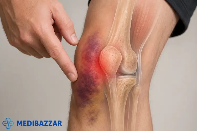 کبود شدن زانو در قسمت های مختلف